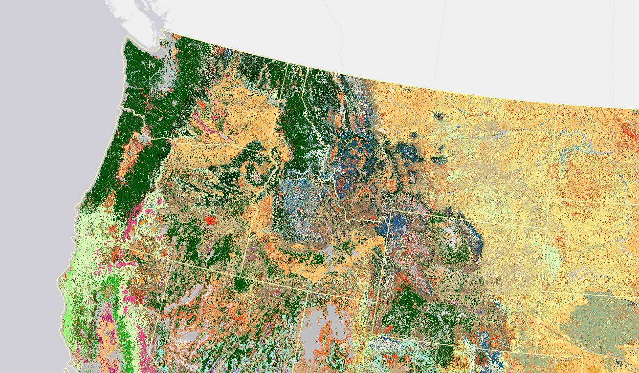 Image showing colors for FCCS in the upper NW corner of the U.S.