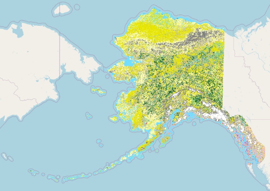Image of Alaska showing CFFDRS colors