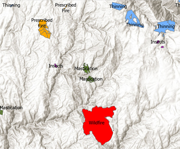 a map of various contributed event polygons