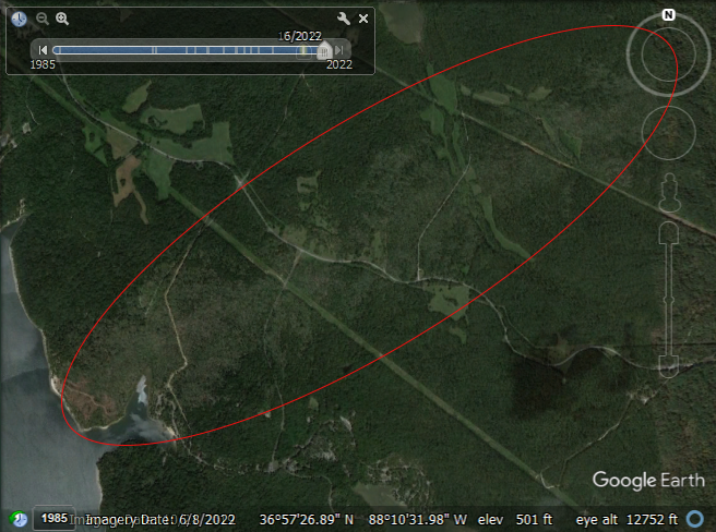 a satellite image showing a tornado path