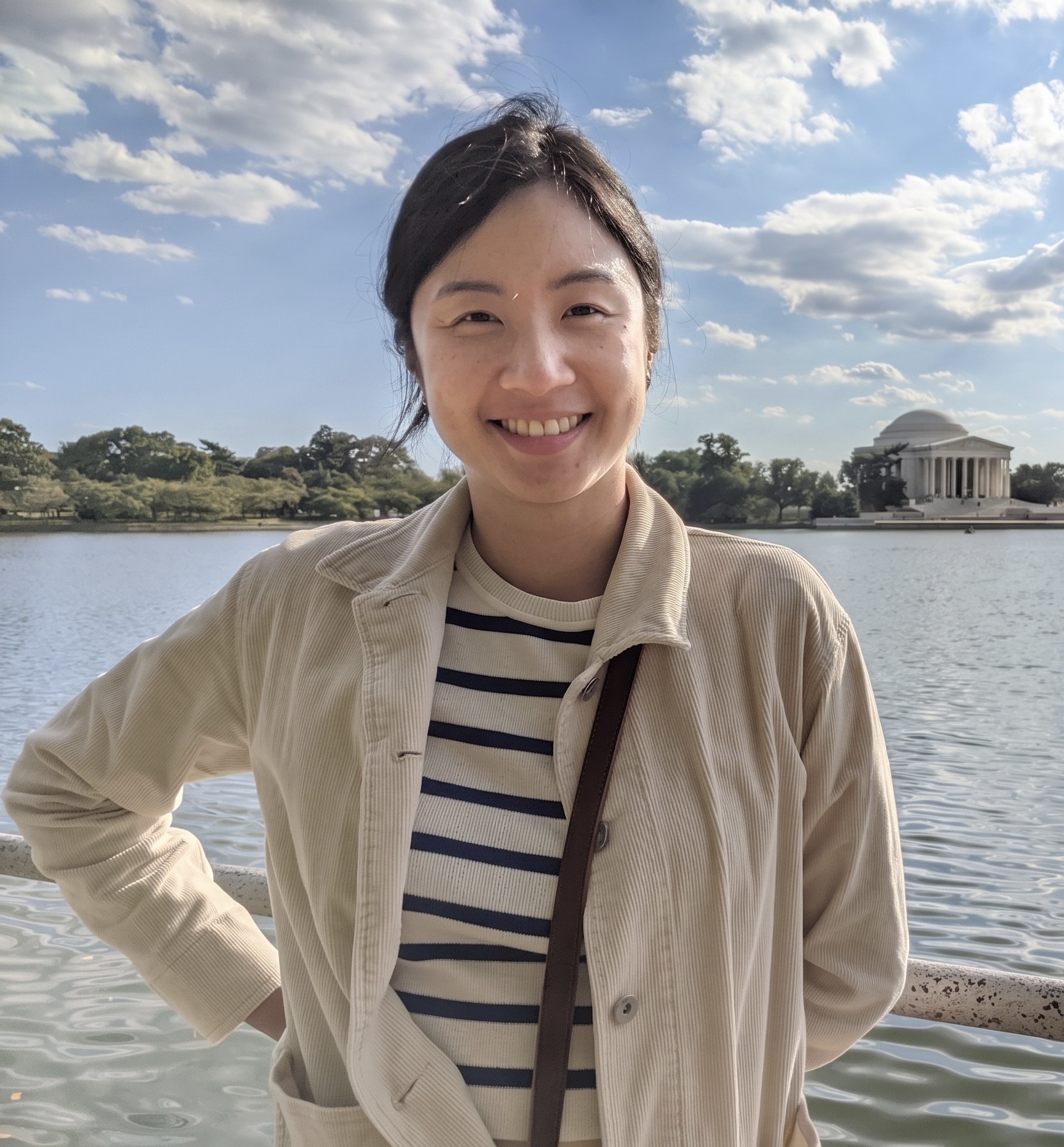 Kai-Ting in front of lake