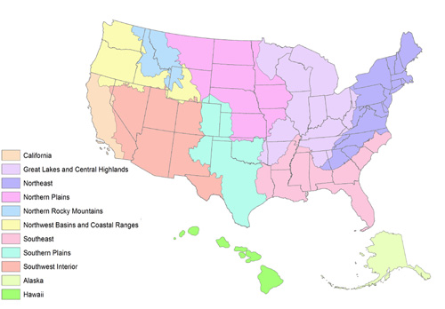 Image of the US with each state a different color.