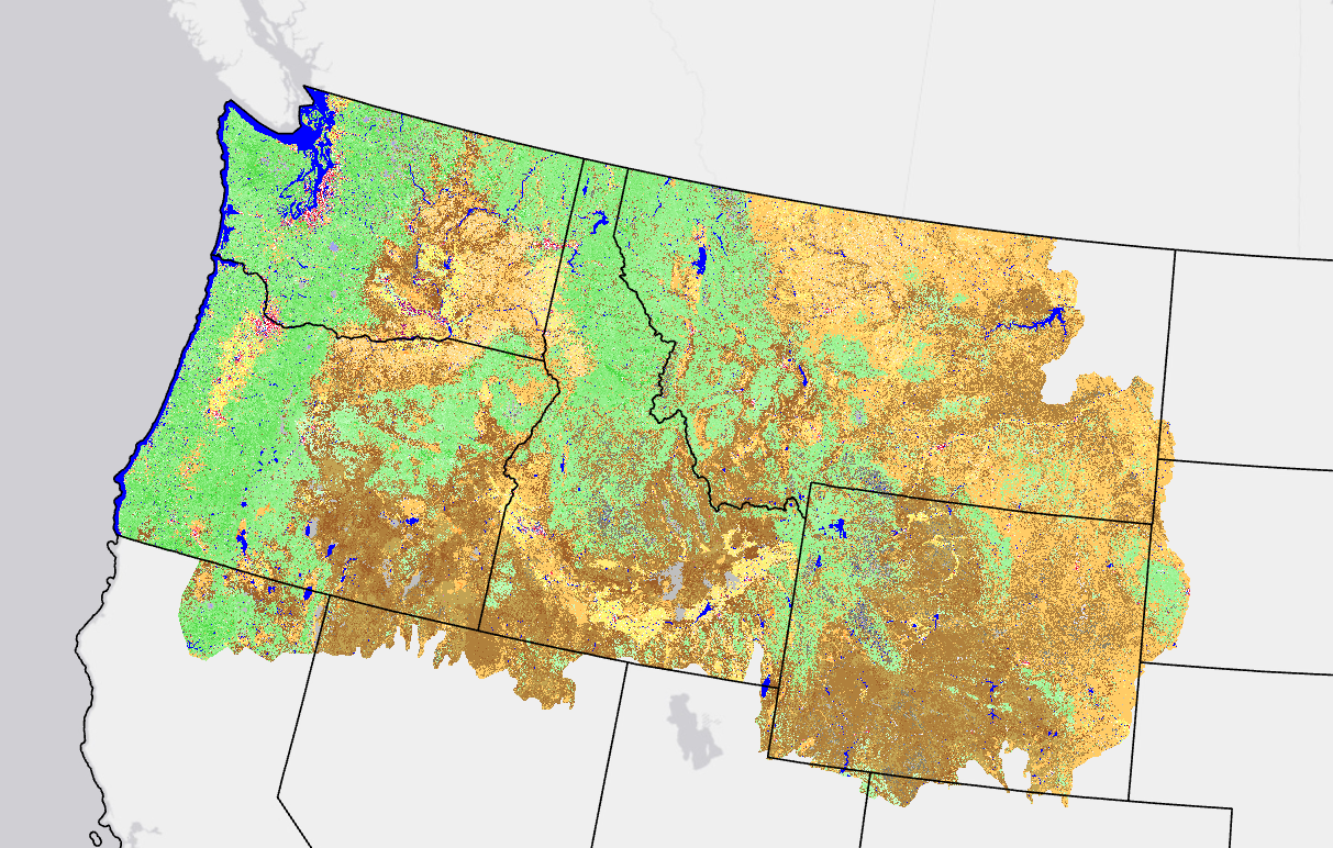 Image showing fuel vegetation height in the upper NW corner of the U.S.